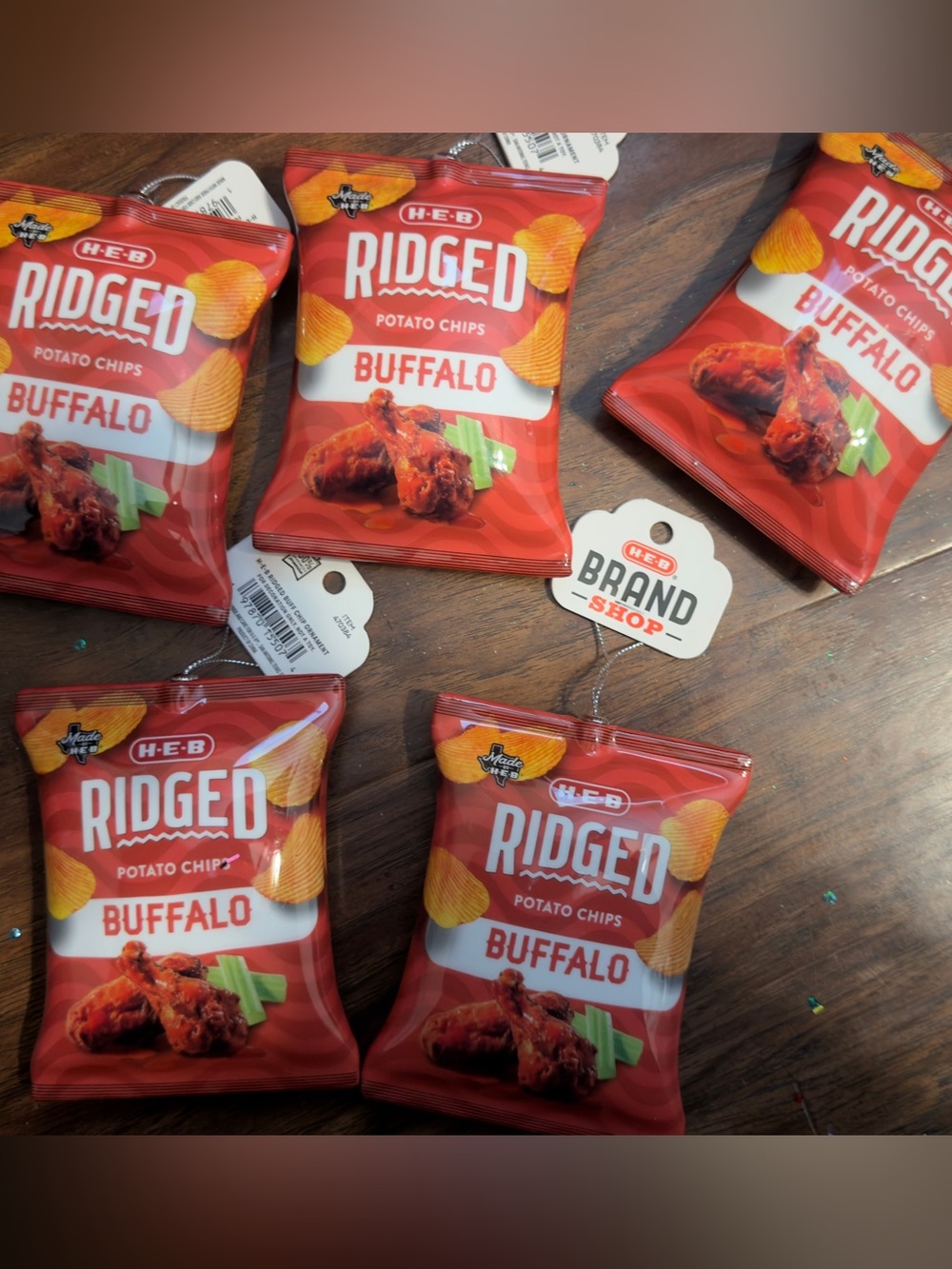 Ridged Buffalo Potato Chips - Red Christmas Ornaments